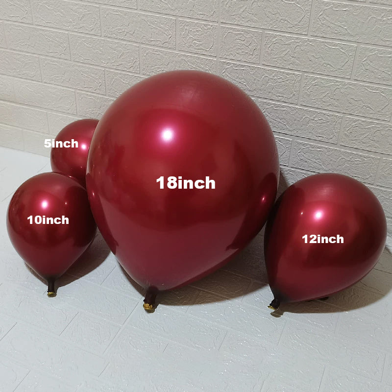 Red Ruby Latex Balloons, Red Round thick Ruby Double Latex Balloons for Love Bride Wedding Valentine Day Party Decoration Supply