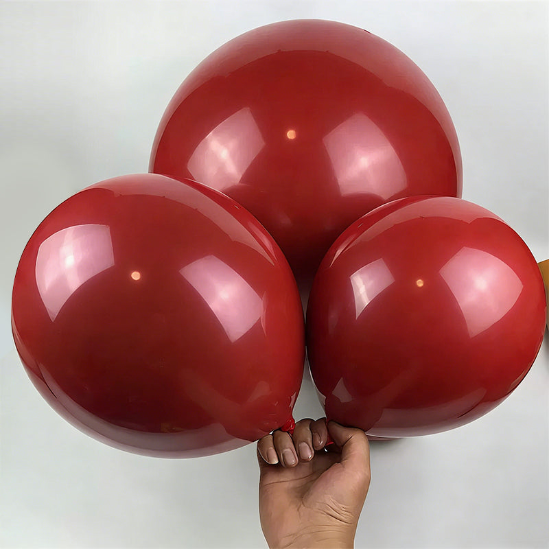 Red Ruby Latex Balloons, Red Round thick Ruby Double Latex Balloons for Love Bride Wedding Valentine Day Party Decoration Supply