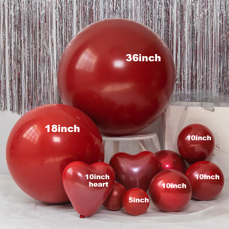 Red Ruby Latex Balloons, Red Round thick Ruby Double Latex Balloons for Love Bride Wedding Valentine Day Party Decoration Supply
