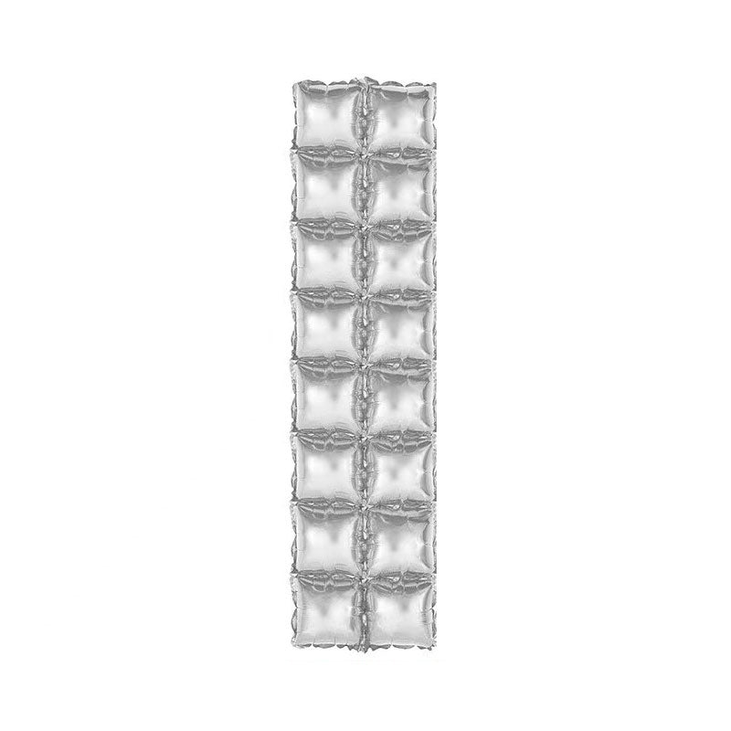 10 Pack Double Row Mylar Foil Balloon Backdrop 41"X11" Silver