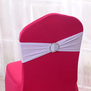 6"x14" Buckle Spandex Stretch Chair Band 5Pc White