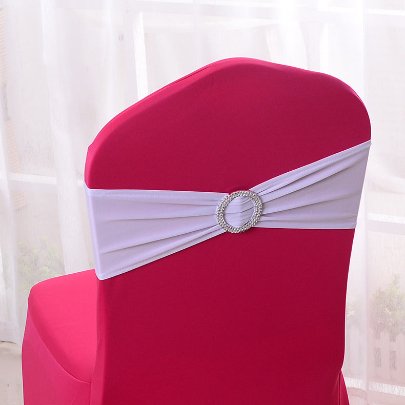 6"x14" Buckle Spandex Stretch Chair Band 5Pc White