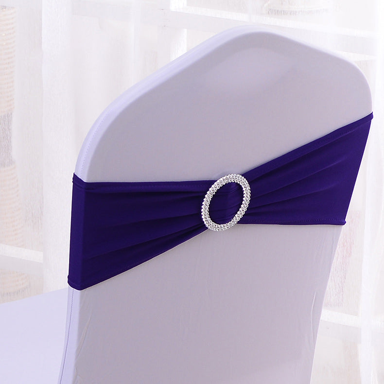 6"x14" Buckle Spandex Stretch Chair Band 5Pc Dark Purple