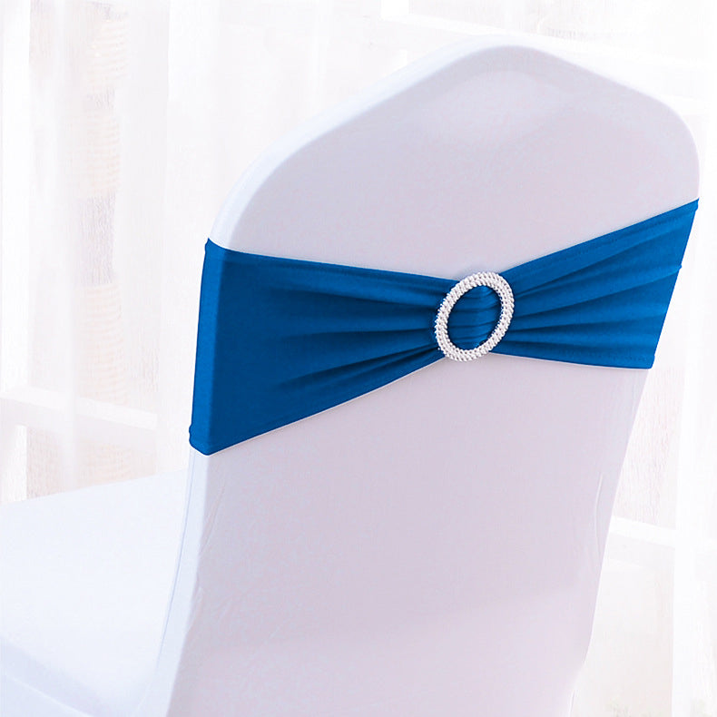 6"x14" Buckle Spandex Stretch Chair Band 5Pc Sapphire Blue