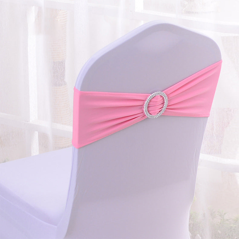 6"x14" Buckle Spandex Stretch Chair Band 5Pc Dark Pink