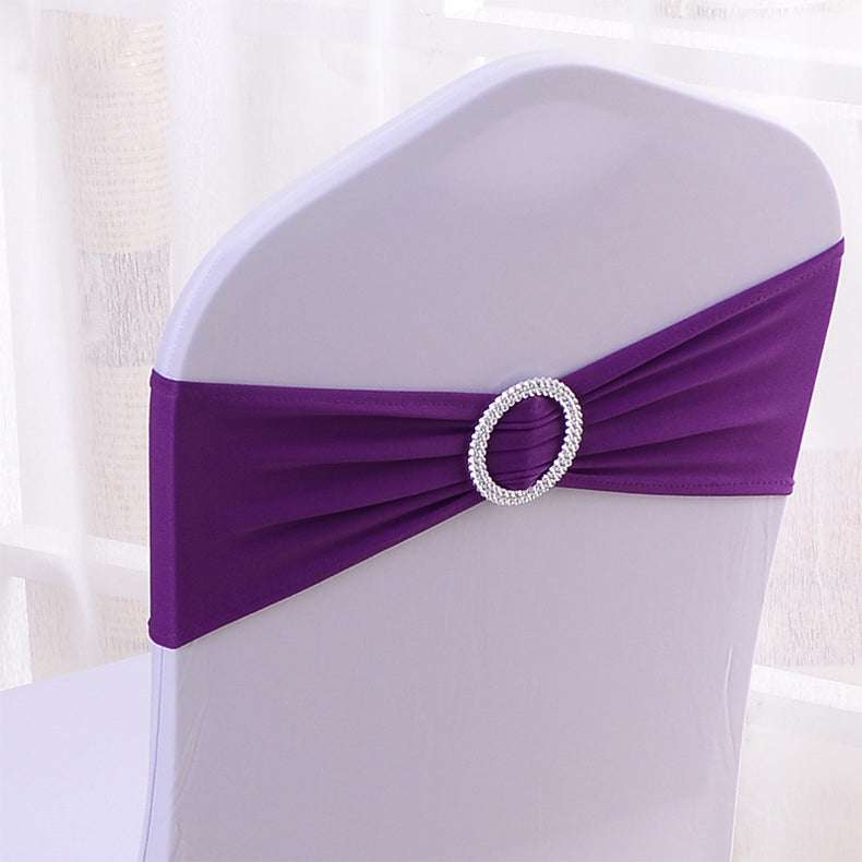 6"x14" Buckle Spandex Stretch Chair Band 5Pc Purple