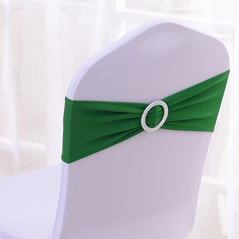 6"x14" Buckle Spandex Stretch Chair Band 5Pc Emerald Green