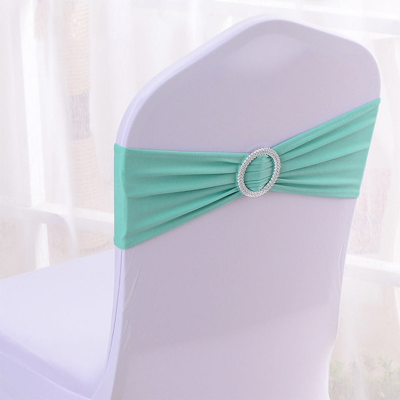 6"x14" Buckle Spandex Stretch Chair Band 5Pc Tiffany Blue