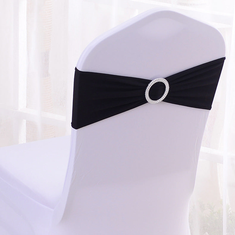 6"x14" Buckle Spandex Stretch Chair Band 5Pc Black