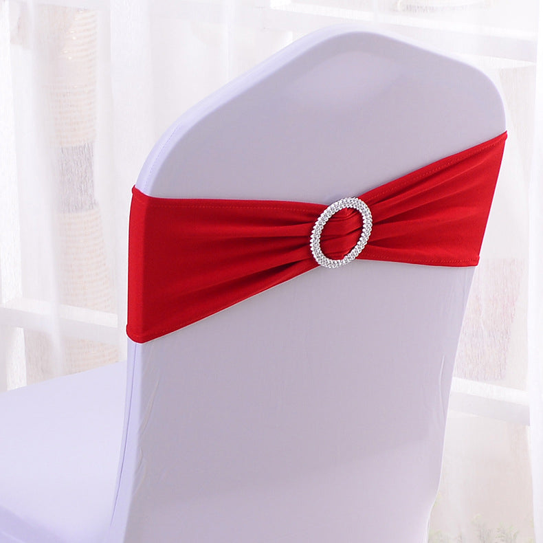 6"x14" Buckle Spandex Stretch Chair Band 5Pc Red