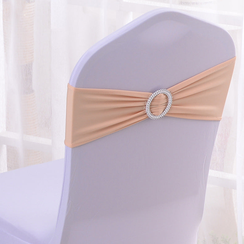 6"x14" Buckle Spandex Stretch Chair Band 5Pc Champagne
