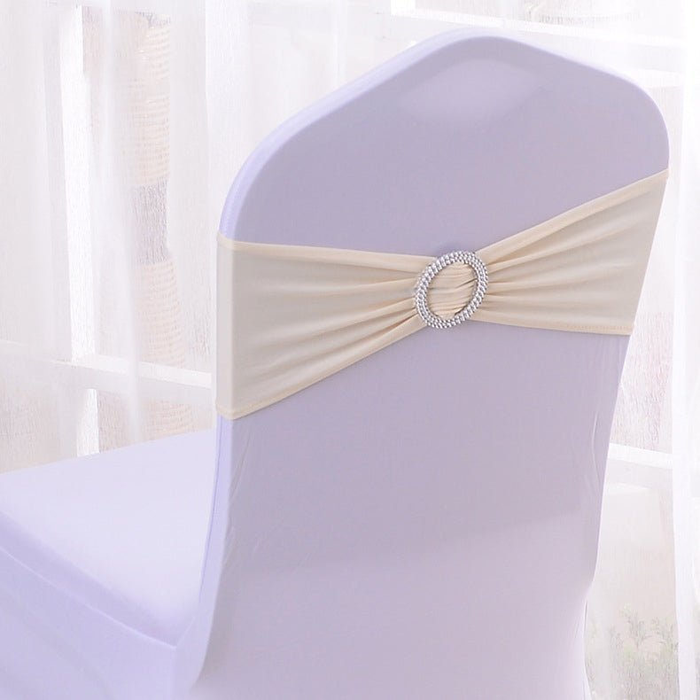6"x14" Buckle Spandex Stretch Chair Band 5Pc Beige