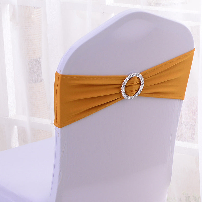6"x14" Buckle Spandex Stretch Chair Band 5Pc Golden Yellow