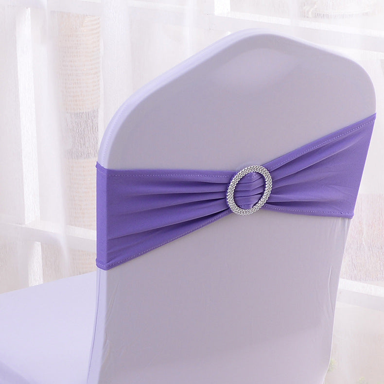 6"x14" Buckle Spandex Stretch Chair Band 5Pc Lavender Purple