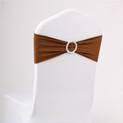 6"x14" Buckle Spandex Stretch Chair Band 5Pc Light Brown