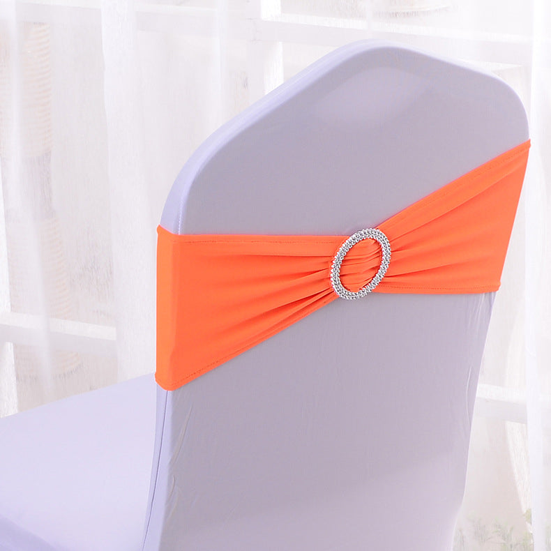 6"x14" Buckle Spandex Stretch Chair Band 5Pc Orange
