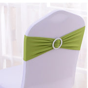 6"x14" Buckle Spandex Stretch Chair Band 5Pc Grass Green