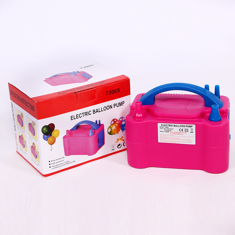 600W Bright Pink Double Nozzle Electric Balloon Pump