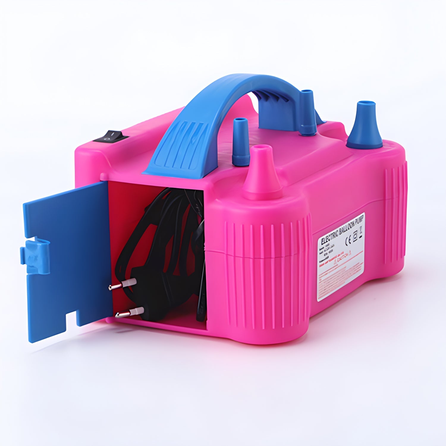 600W Bright Pink Double Nozzle Electric Balloon Pump