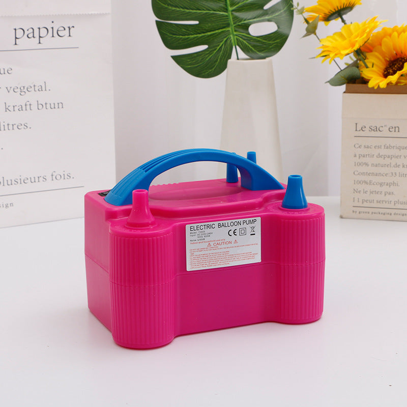 600W Bright Pink Double Nozzle Electric Balloon Pump