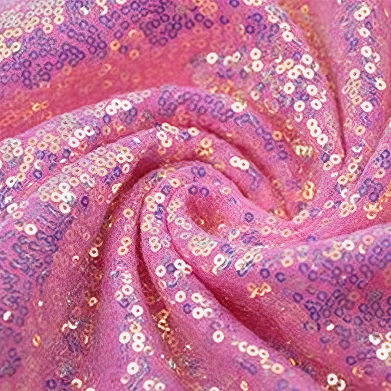 Encrypted Iridescent Sequin Fabric 51" Rose Red