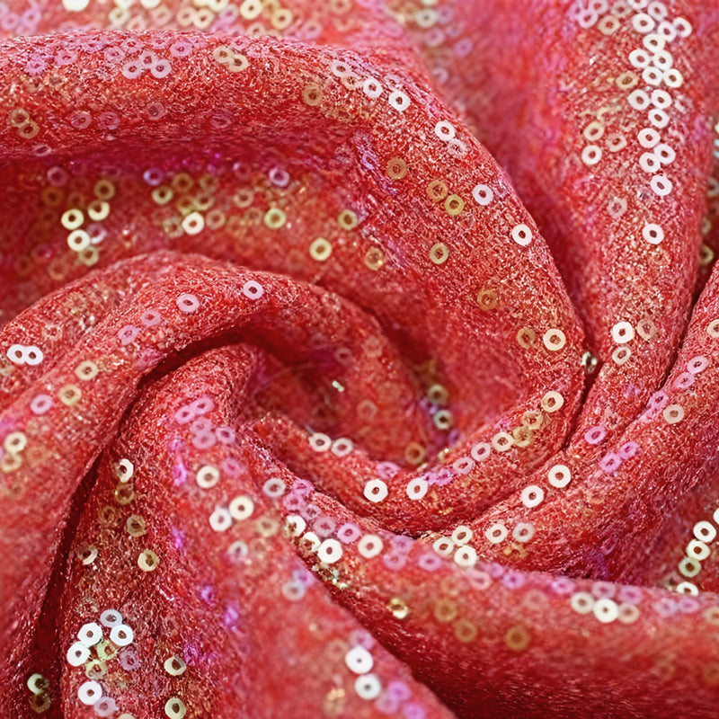 Encrypted Iridescent Sequin Fabric 51" Red