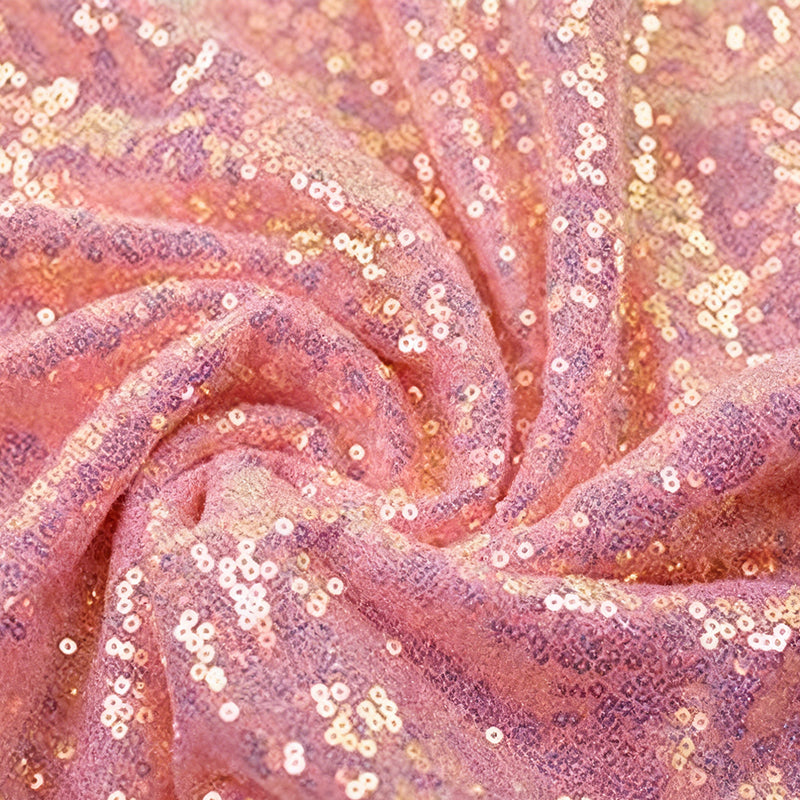 Encrypted Iridescent Sequin Fabric 51" Rose Gold