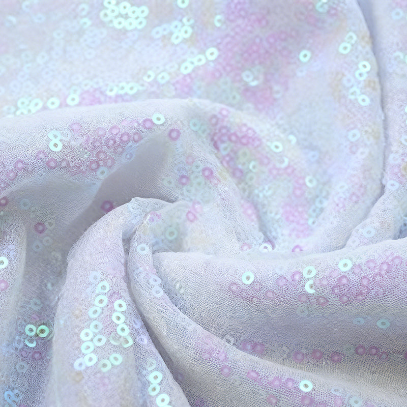 Encrypted Iridescent Sequin Fabric 51" Iridescent Pink