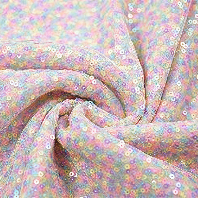 Encrypted Iridescent Sequin Fabric 51" Multicolor