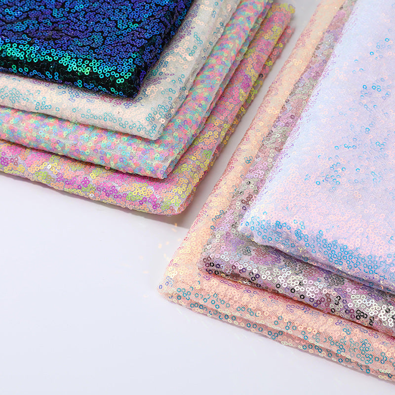 Encrypted Iridescent Sequin Fabric 51" Light Blue