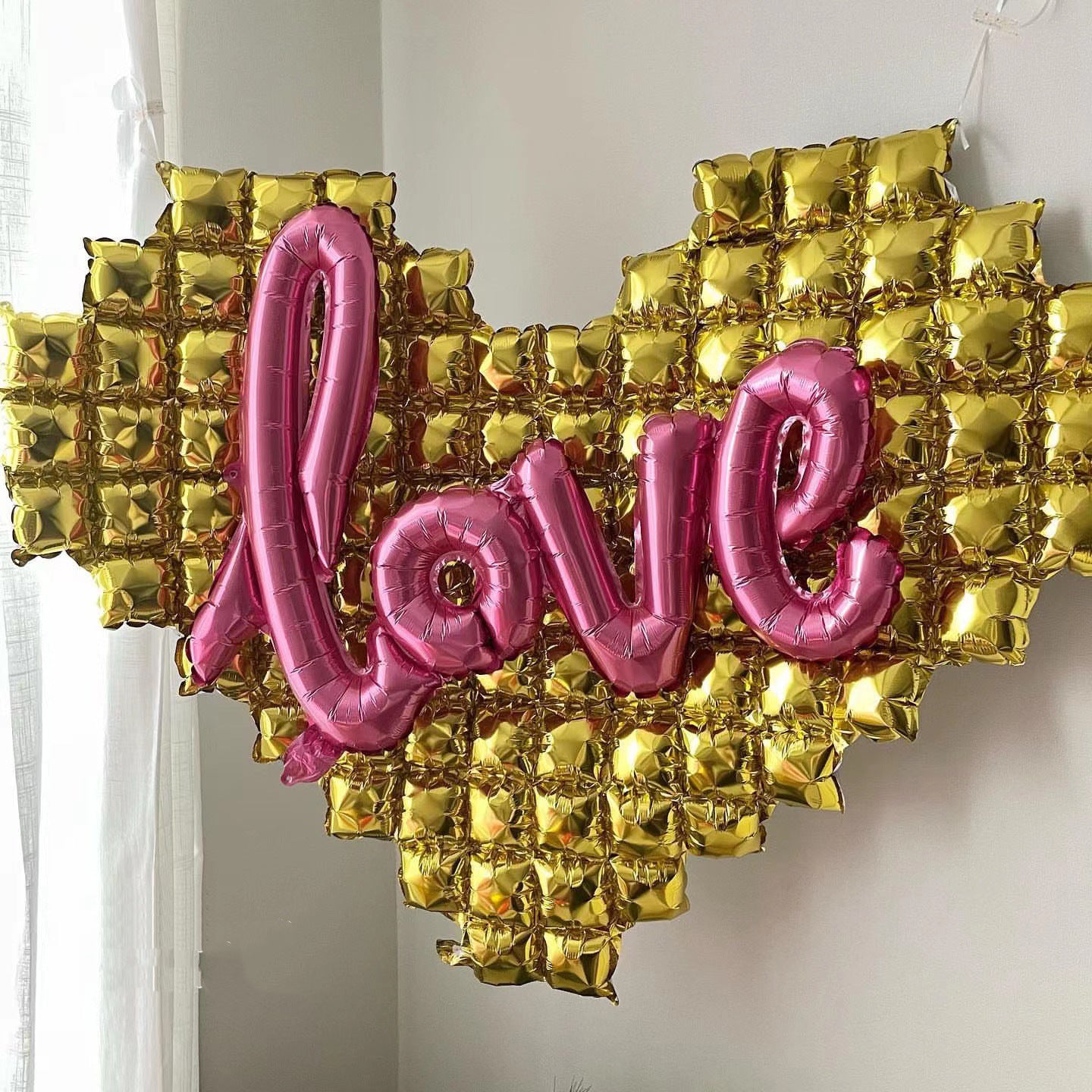 Giant 54 Inch Heart Mylar Foil Balloons Gold
