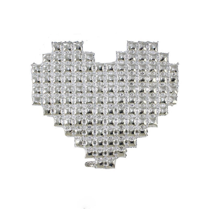 Giant 54 Inch Heart Mylar Foil Balloons Silver