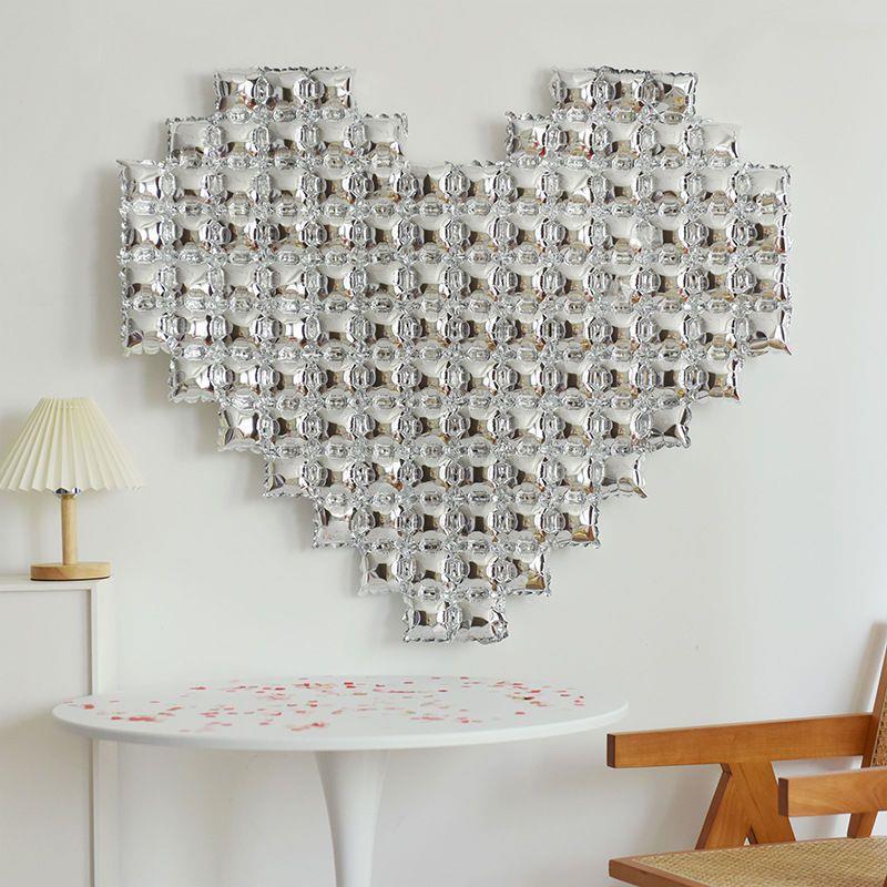 Giant 54 Inch Heart Mylar Foil Balloons Silver