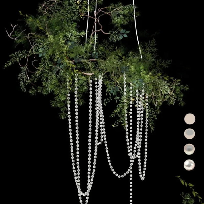 Faux Pearl Beads Vase Fillers 13 Yards Beige