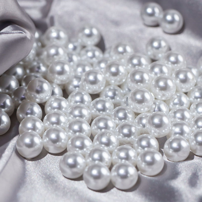 120 Pc Faux Pearl Craft Beads 20mm White with Holes