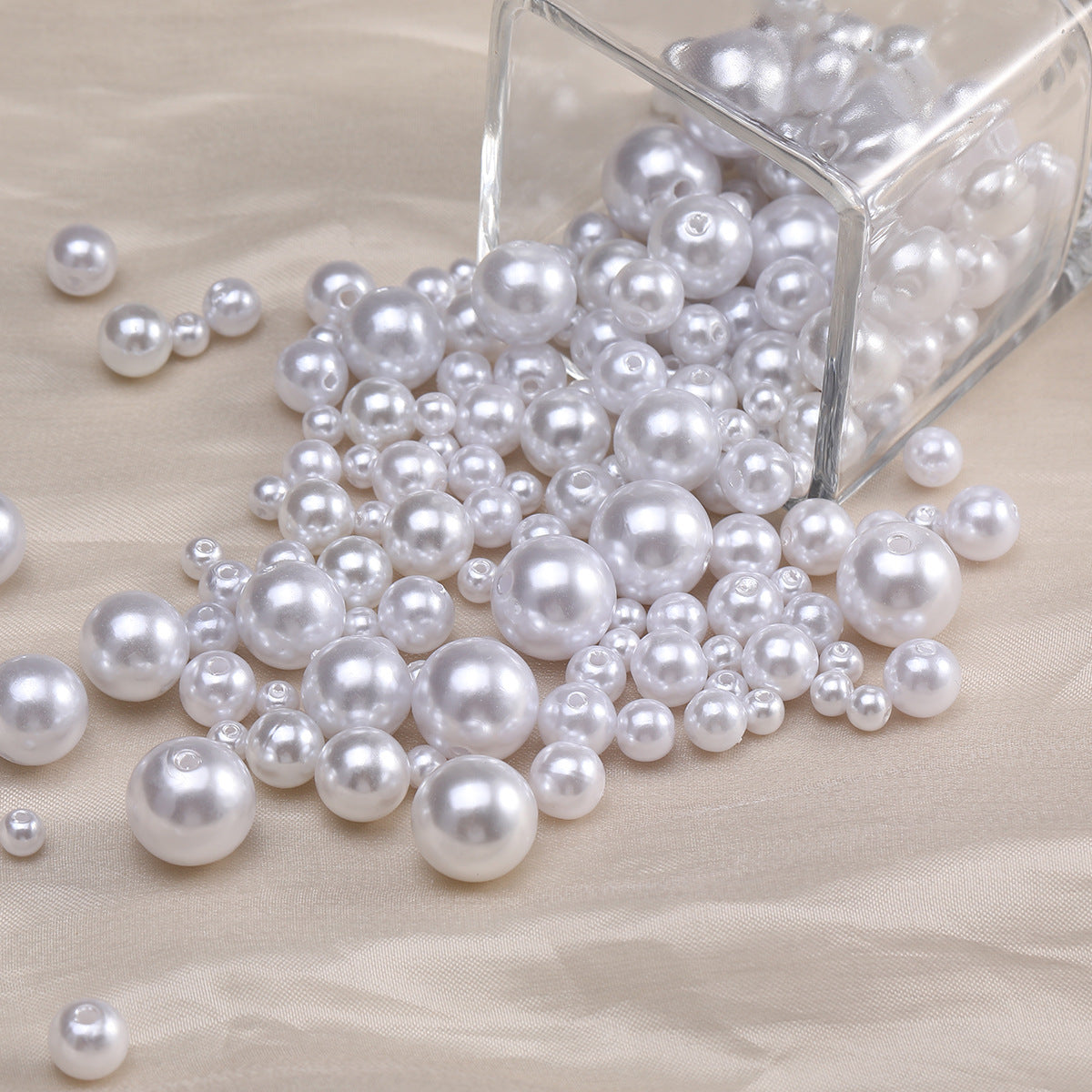 120 Pc Faux Pearl Craft Beads 20mm White with Holes
