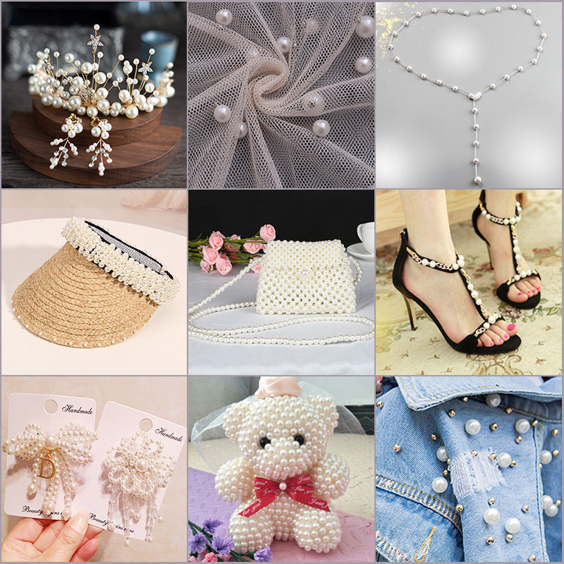 1000 Pc Faux Pearl Craft Beads 10mm White with Holes