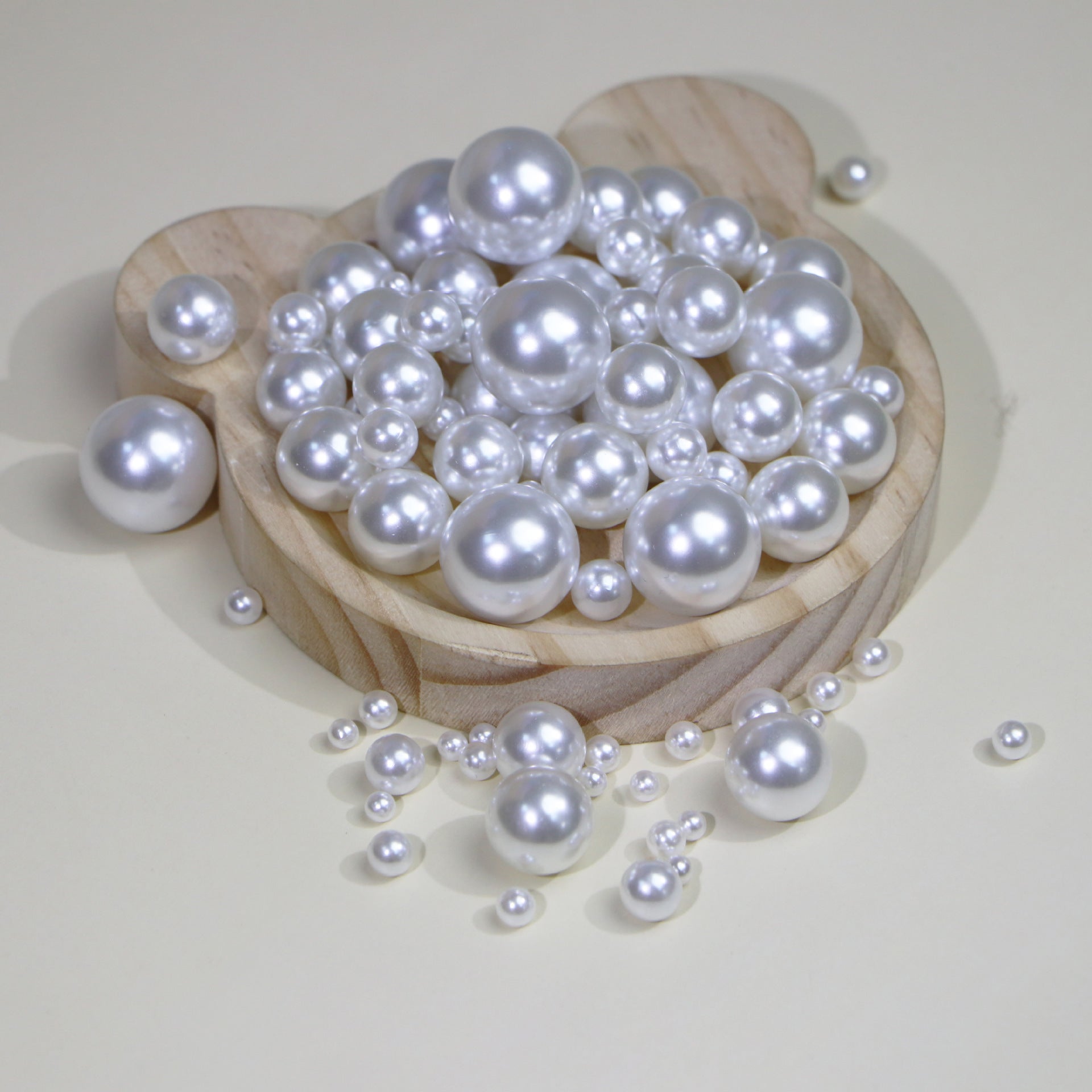 120 Pc Faux Pearl Craft Beads 20mm White with Holes