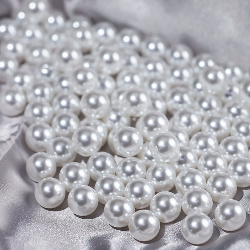 120 Pc Faux Pearl Craft Beads 20mm White with Holes