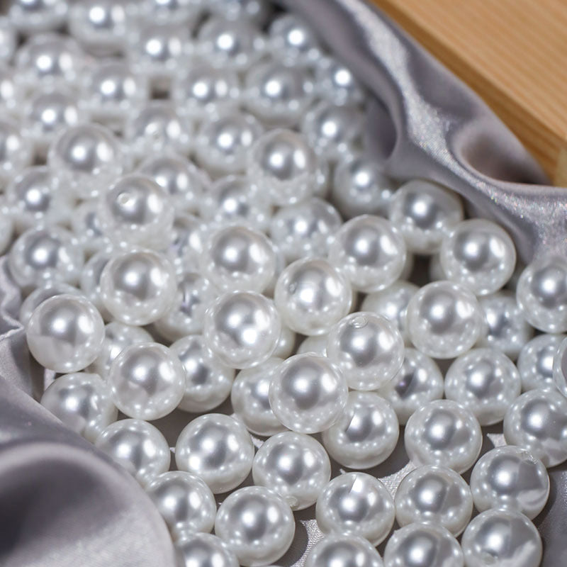 120 Pc Faux Pearl Craft Beads 20mm White with Holes