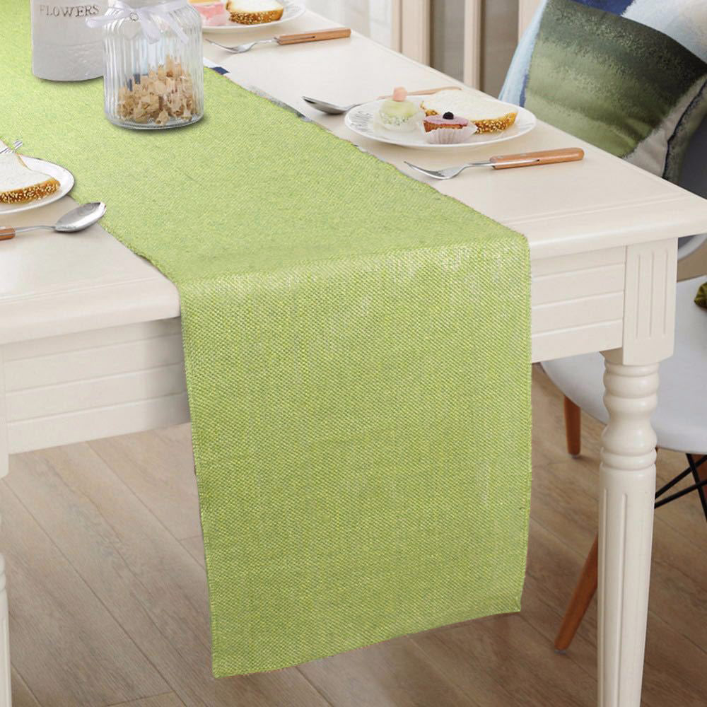 Natural Burlap Table Runners 12" x 108" Rustic Linen Runner Green