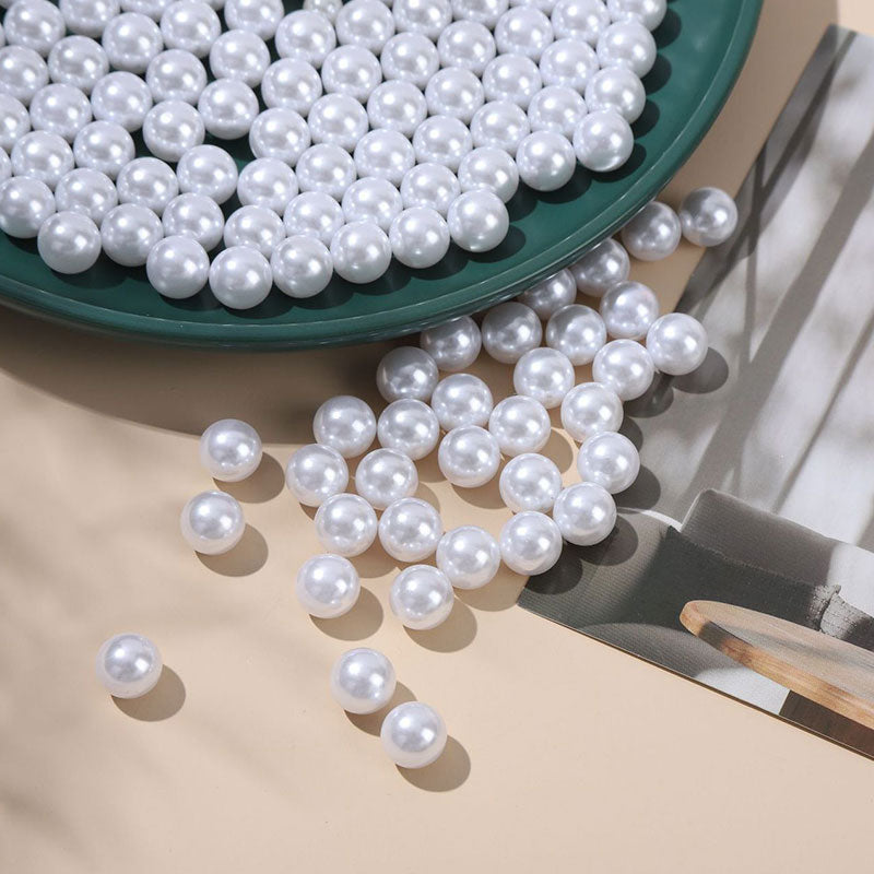1000 Pc Faux Pearl Craft Beads 10mm White with Holes