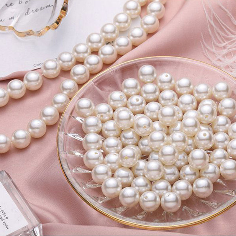 120 Pc Faux Pearl Craft Beads 20mm Ivory with Holes