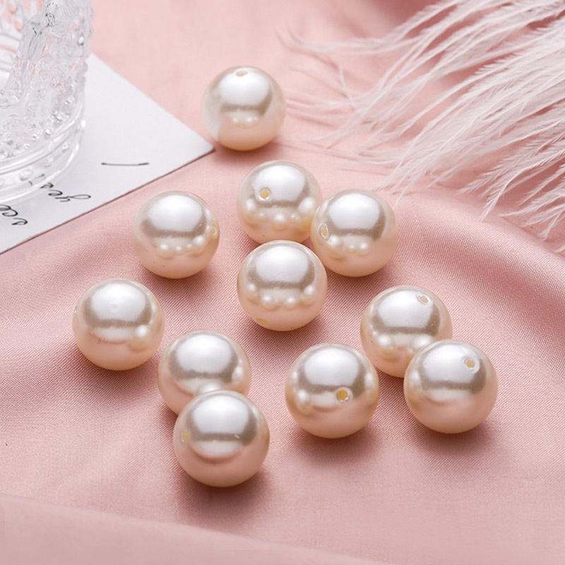 120 Pc Faux Pearl Craft Beads 20mm Ivory with Holes