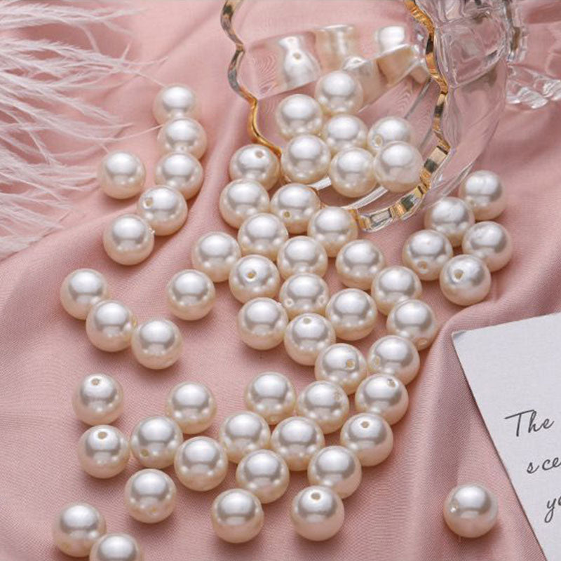120 Pc Faux Pearl Craft Beads 20mm Ivory with Holes