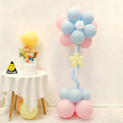 Double-Layer Flower Balloon Pillar Maca Blue