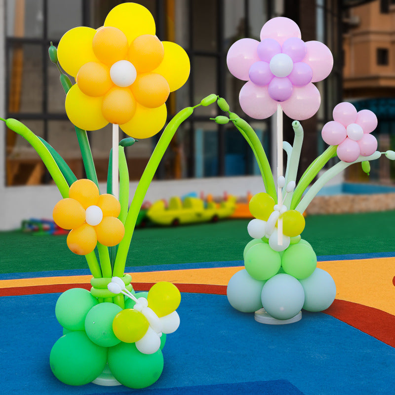 Butterfly Flower Balloon Pillar Maca Purple White