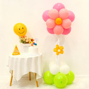 Double-Layer Flower Balloon Pillar Rose Red