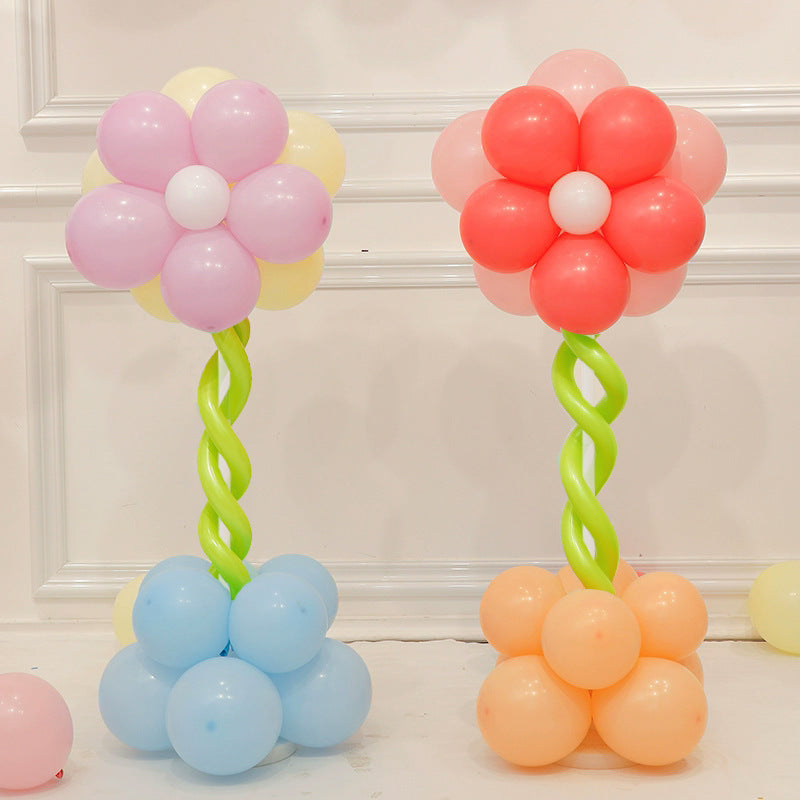 Double-Layer Flower Balloon Pillar Maca Pink Maca Red