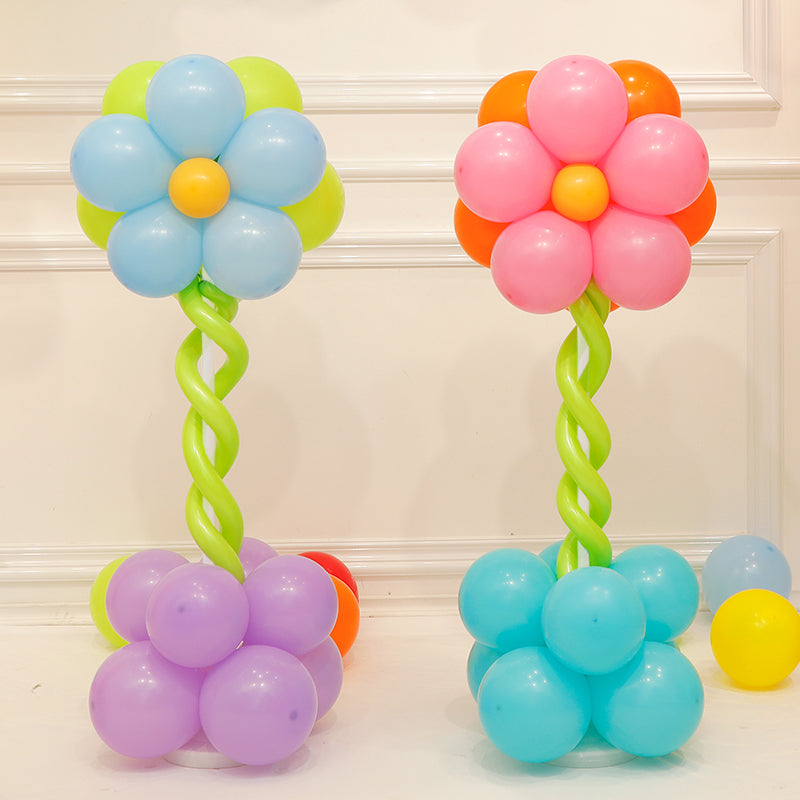Double-Layer Flower Balloon Pillar Maca Pink Maca Red